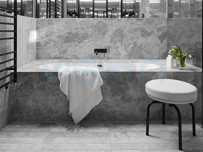 Tundra Grey Marble Bathroom