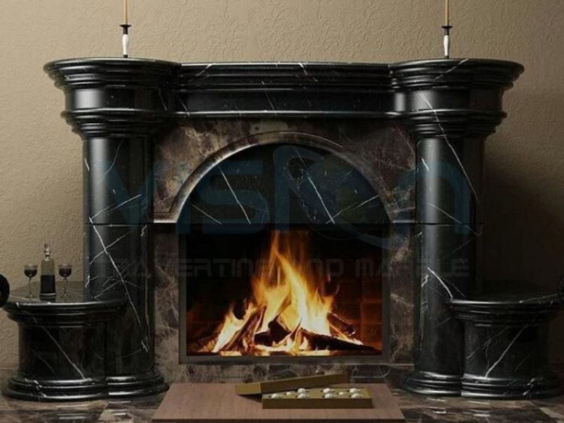 Alexandrette Black Marble Fireplace